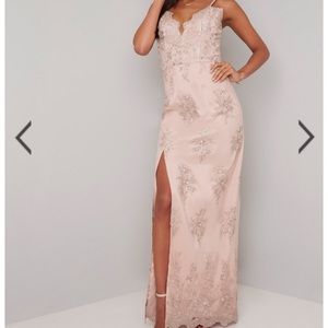 rose gold prom dress